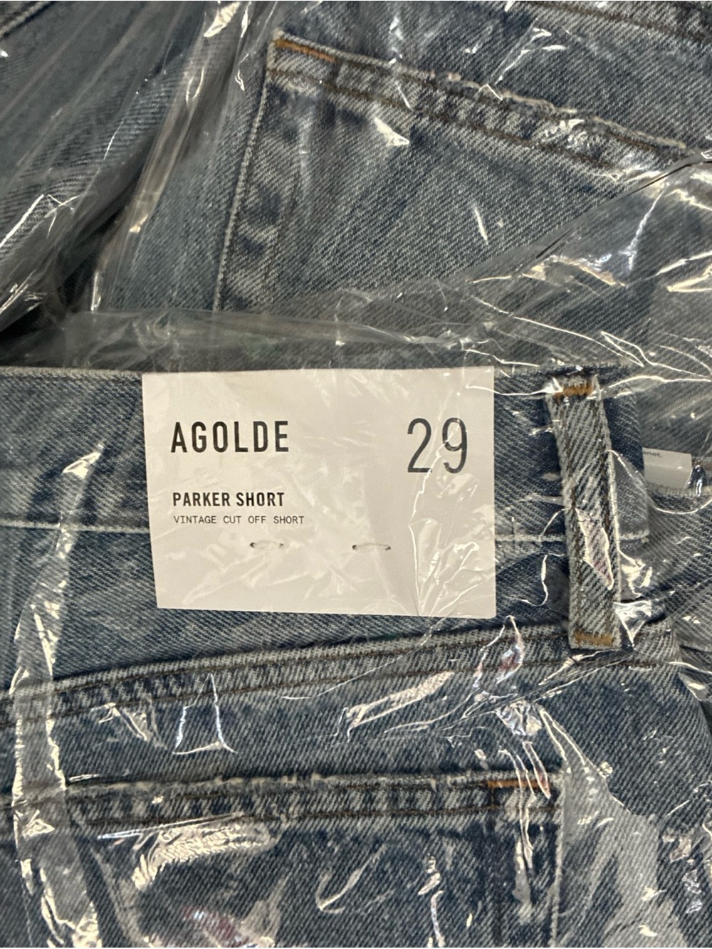 Agolde Parker Vintage Cut Off Short - Light Wash Blue Denim - Size 29 NWT New - Picture 15 of 16